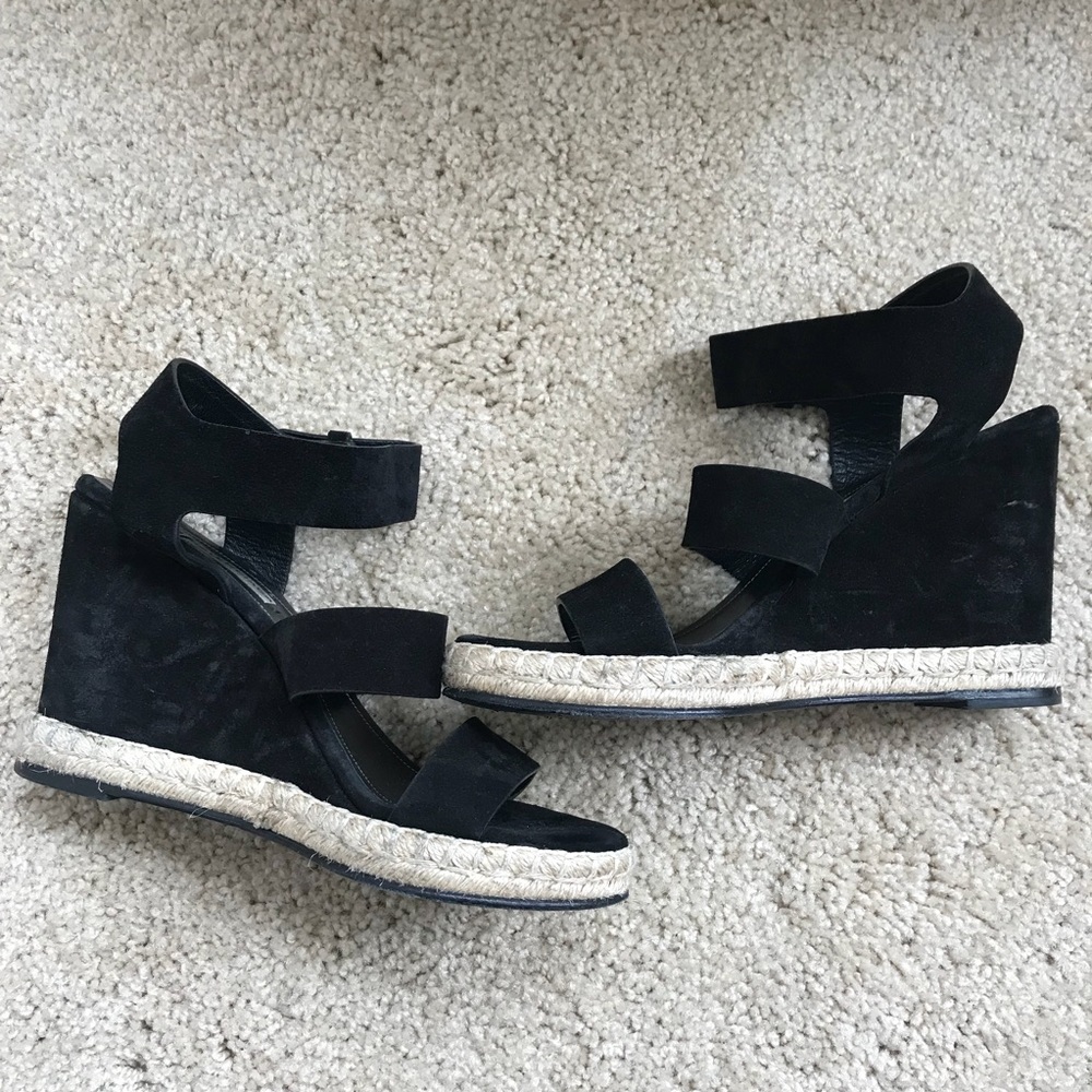 Balenciaga Black suede espadrilles wedges 37